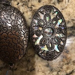 Beautiful abalone inset locket necklace